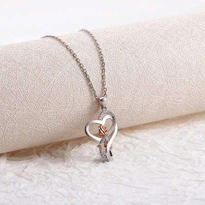 Sterling Silver Heart Rose Necklaces for Women,Birthday Christmas Jewelry Gifts for Her Girlfriend Wife Mom