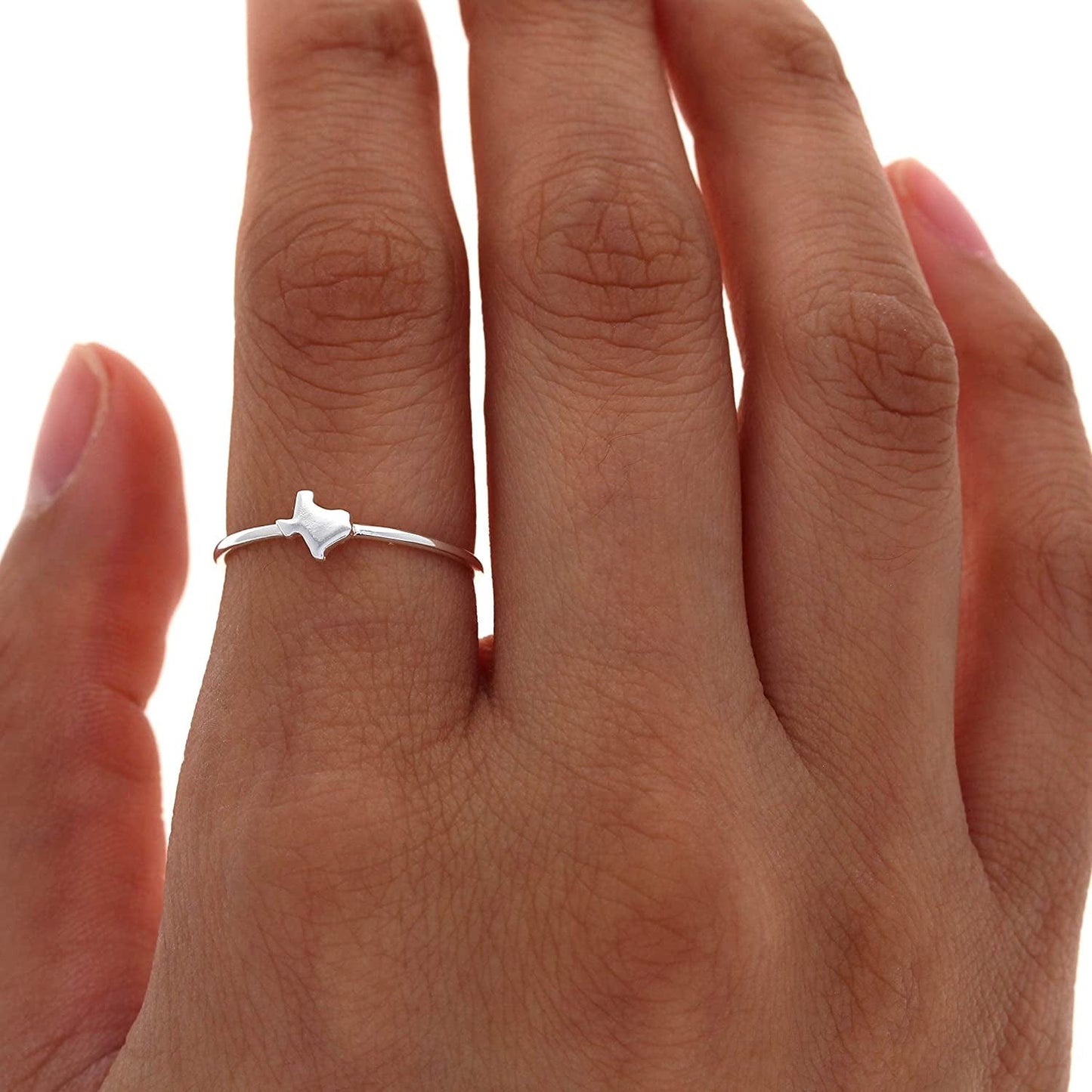 Sterling Silver, Mini Texas Stacker, Texas Ring, Petite, Texas Map, 925