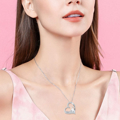 Sterling Silver Mom Necklace Mama Bear Pendant Necklace Jewelry for New Mom Grandmother Women