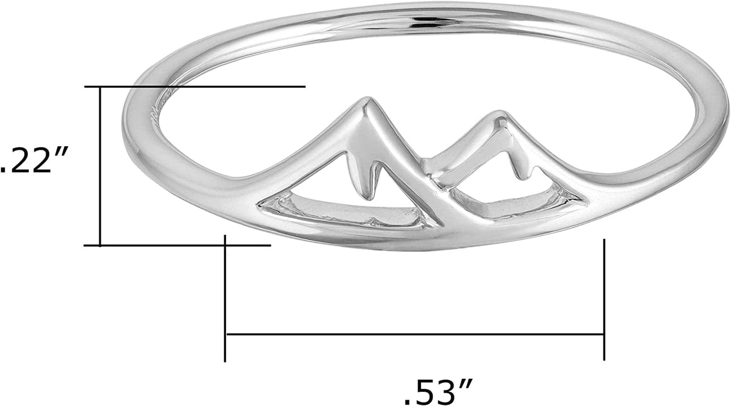 Sterling Silver Mountain Range Peak Ring