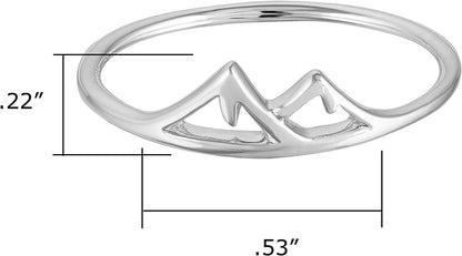 Sterling Silver Mountain Range Peak Ring