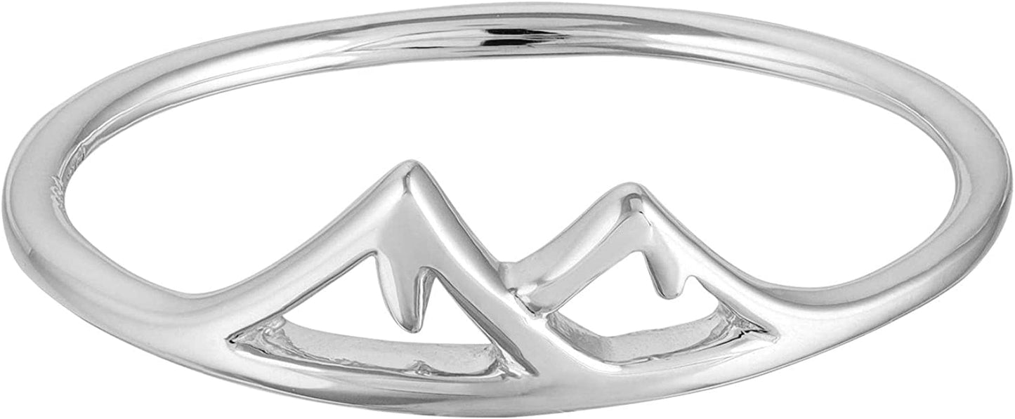 Sterling Silver Mountain Range Peak Ring 7