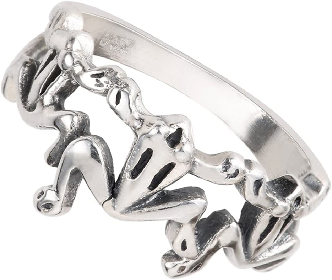 Sterling Silver Three Little Frogs Ring (Sizes 2-15) 10