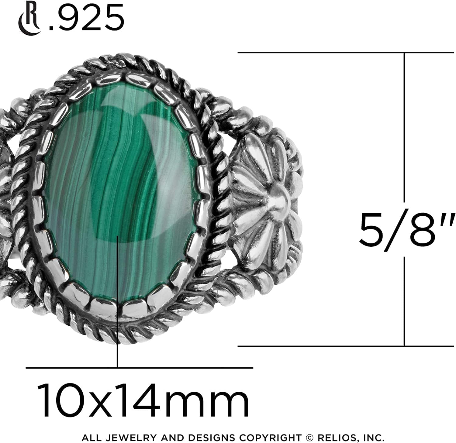 Sterling Silver Women'S Ring Choice of Gemstone Color Native-Inspired Flower Design Sizes 5 to 10
