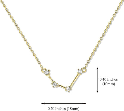Sterling Silver Zodiac Constellation Necklace Ready to Give Gift in Keepsake Box - Choose Star Sign