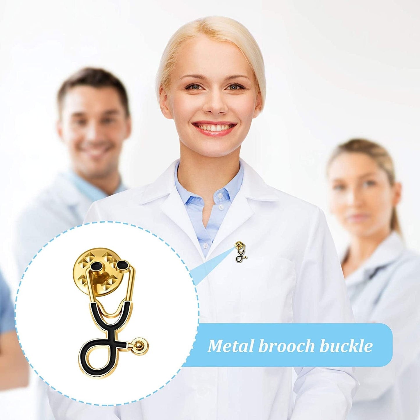 Stethoscope Brooch Pins for Nurse Doctor Pins Enamel Lapel Brooches Pin in Bulk Cute Schoolbag Pin Badges for Christmas Doctor Nurse Medical Students Clothing Bags Women Men