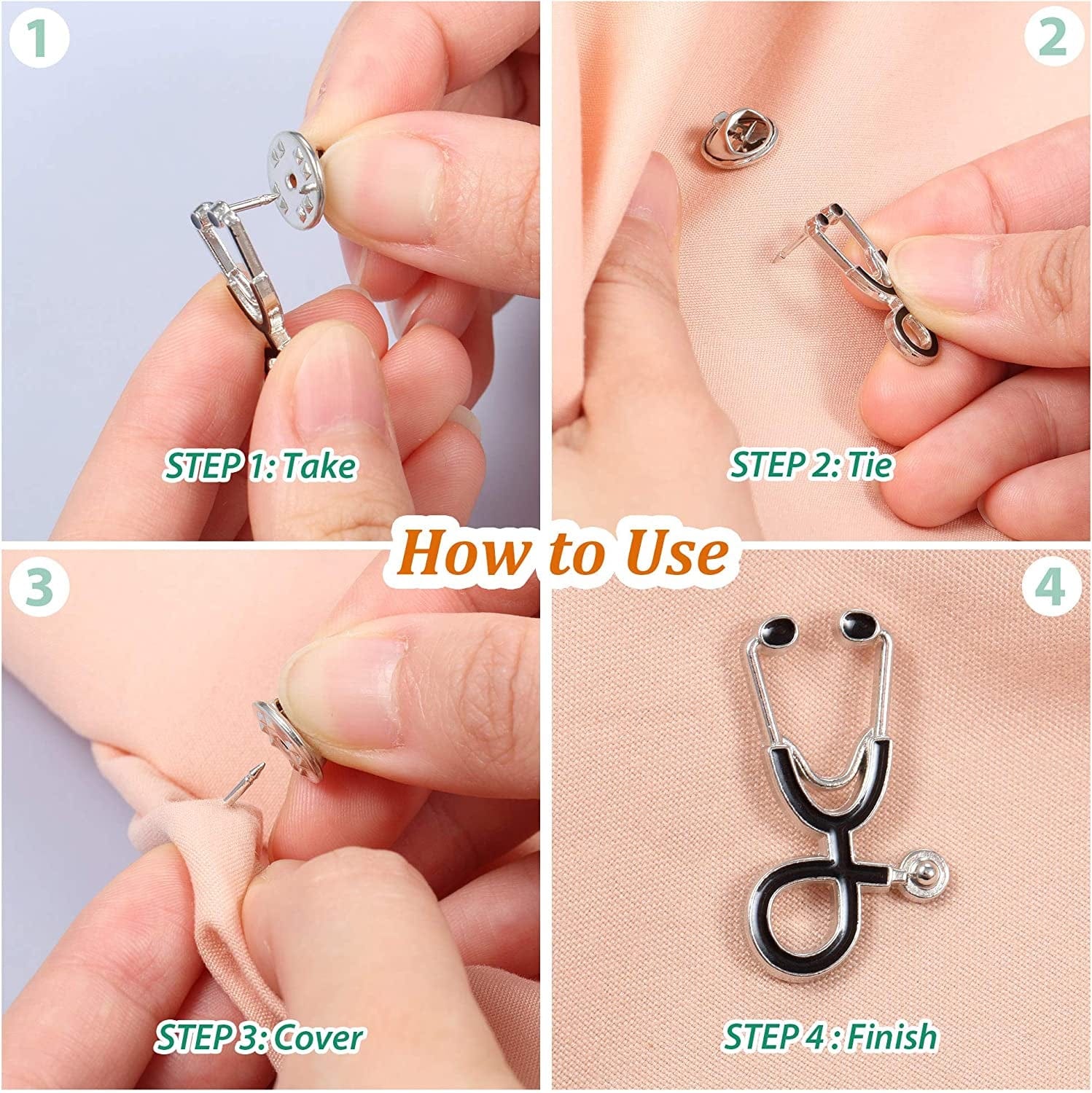 Stethoscope Brooch Pins for Nurse Doctor Pins Enamel Lapel Brooches Pin in Bulk Cute Schoolbag Pin Badges for Christmas Doctor Nurse Medical Students Clothing Bags Women Men