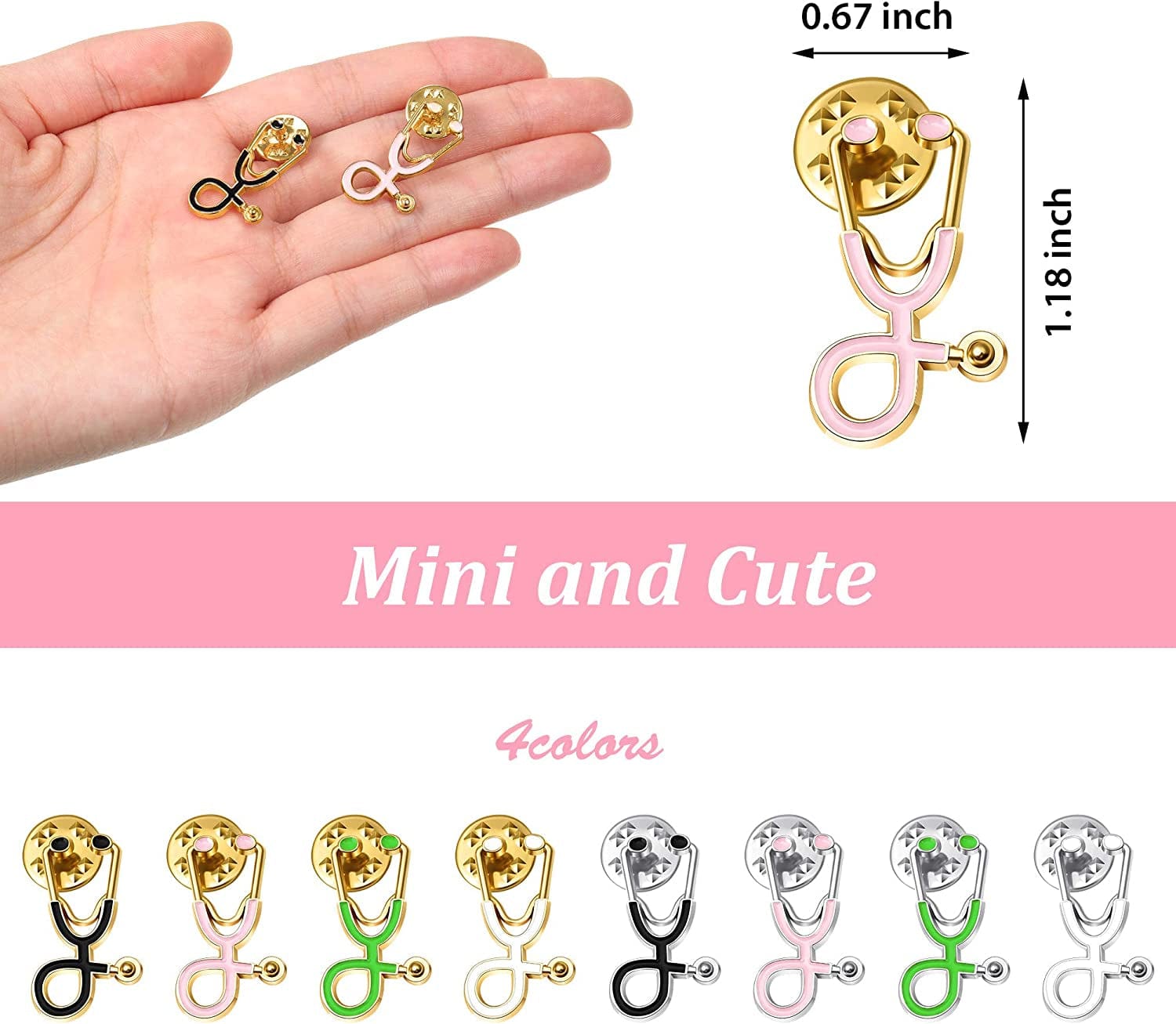 Stethoscope Brooch Pins for Nurse Doctor Pins Enamel Lapel Brooches Pin in Bulk Cute Schoolbag Pin Badges for Christmas Doctor Nurse Medical Students Clothing Bags Women Men