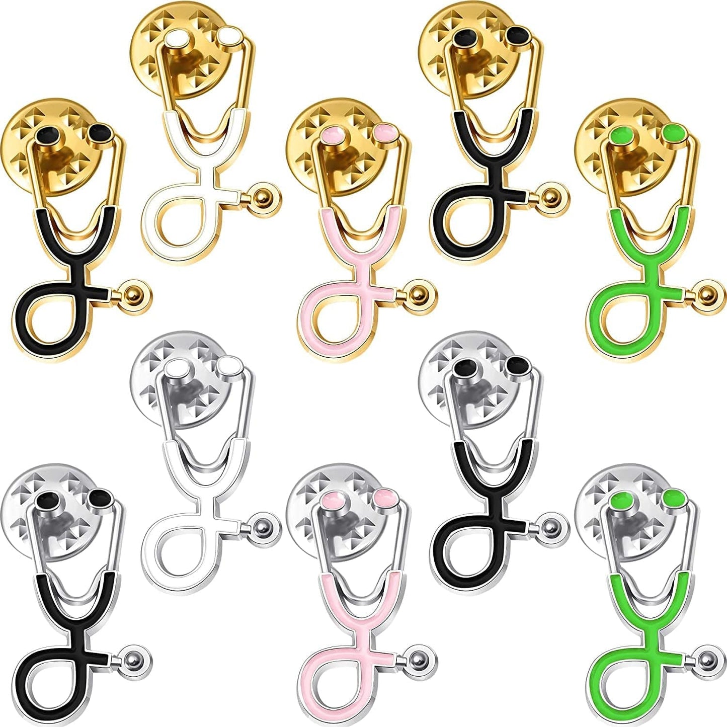 Stethoscope Brooch Pins for Nurse Doctor Pins Enamel Lapel Brooches Pin in Bulk Cute Schoolbag Pin Badges for Christmas Doctor Nurse Medical Students Clothing Bags Women Men 50