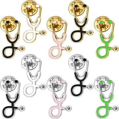 Stethoscope Brooch Pins for Nurse Doctor Pins Enamel Lapel Brooches Pin in Bulk Cute Schoolbag Pin Badges for Christmas Doctor Nurse Medical Students Clothing Bags Women Men 50