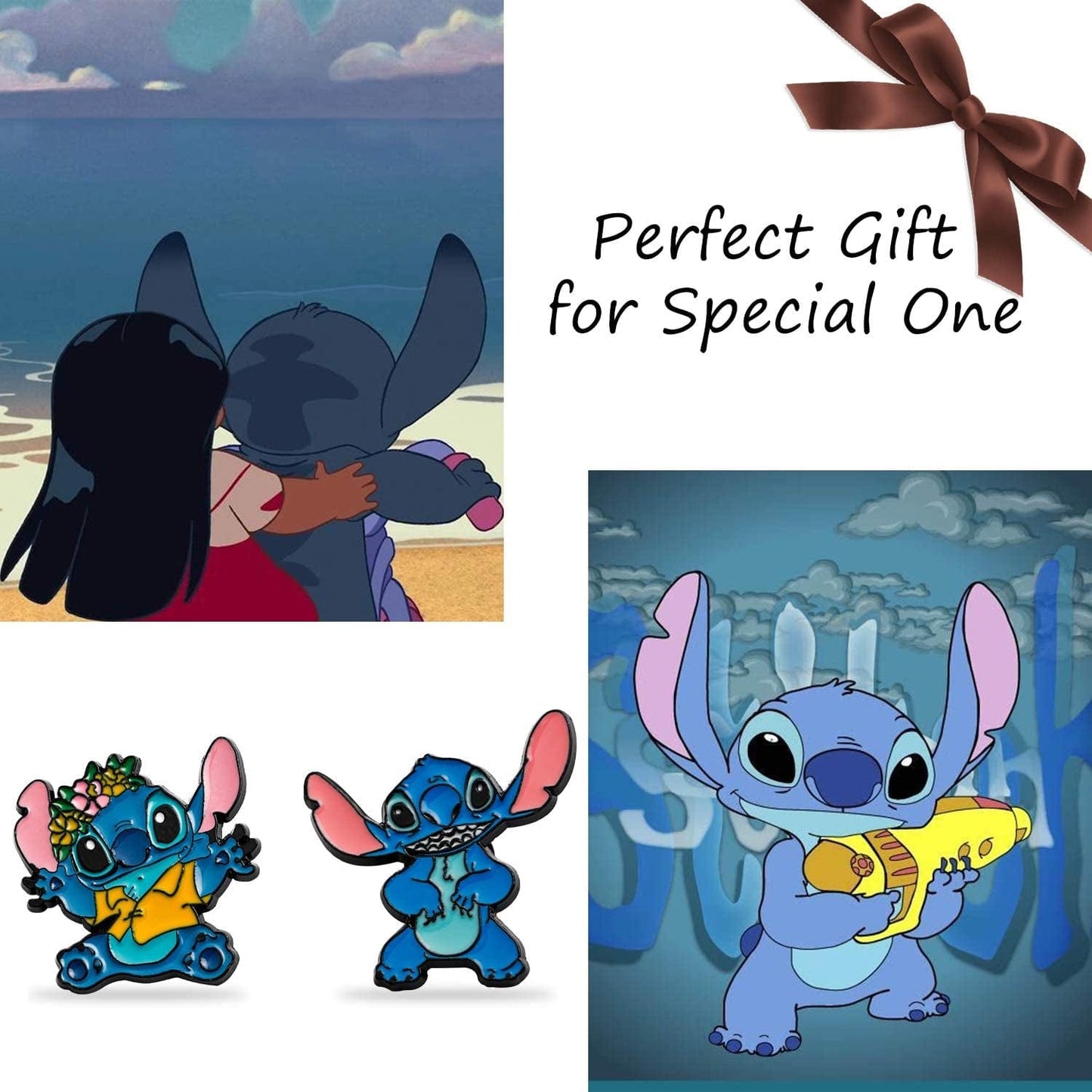 Stitch Brooch Stitch and Lilo Enamel Lapel Pin for Children Women Clothing Backpack Decoration Gift