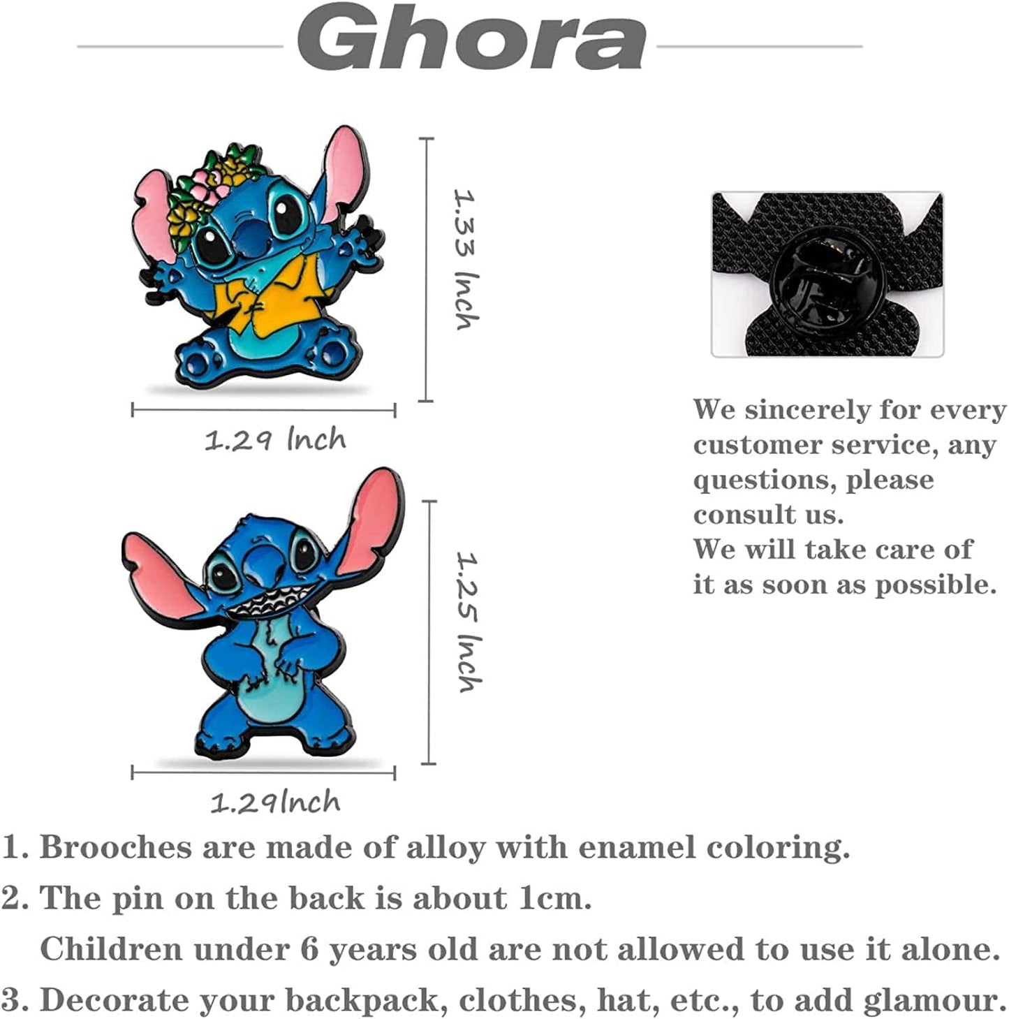 Stitch Brooch Stitch and Lilo Enamel Lapel Pin for Children Women Clothing Backpack Decoration Gift