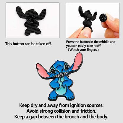 Stitch Brooch Stitch and Lilo Enamel Lapel Pin for Children Women Clothing Backpack Decoration Gift