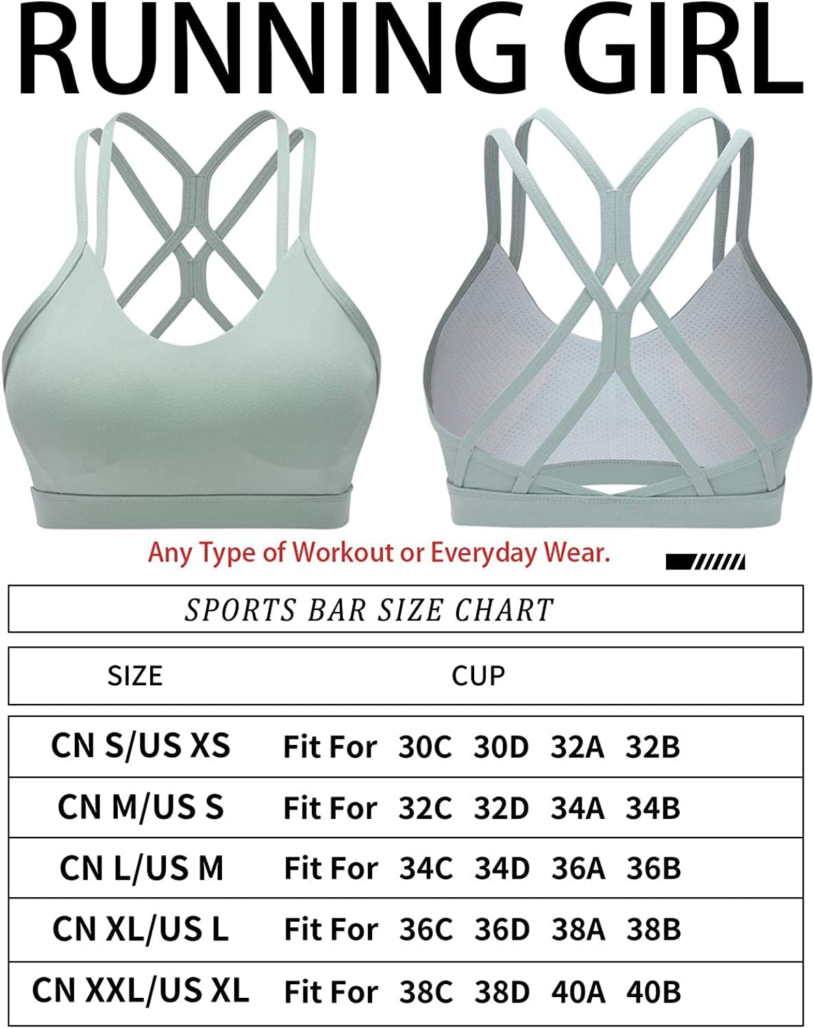 Strappy Sports Bra for Women Sexy Crisscross Back Light Support Yoga Bra with Removable Cups