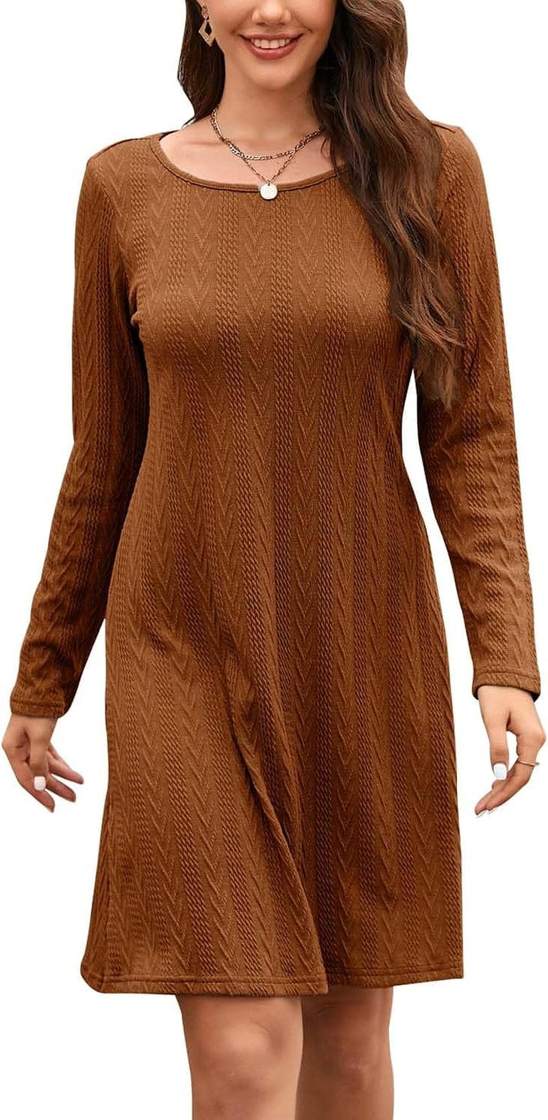 STYLEWORD Women'S 2023 Fall Maternity Sweater Dresses Photoshoot Long Sleeve Pullover Knit Casual Fashion Clothes