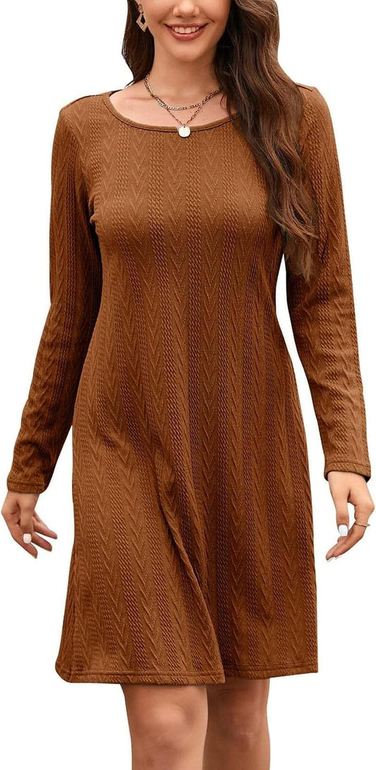 STYLEWORD Women'S 2023 Fall Maternity Sweater Dresses Photoshoot Long Sleeve Pullover Knit Casual Fashion Clothes