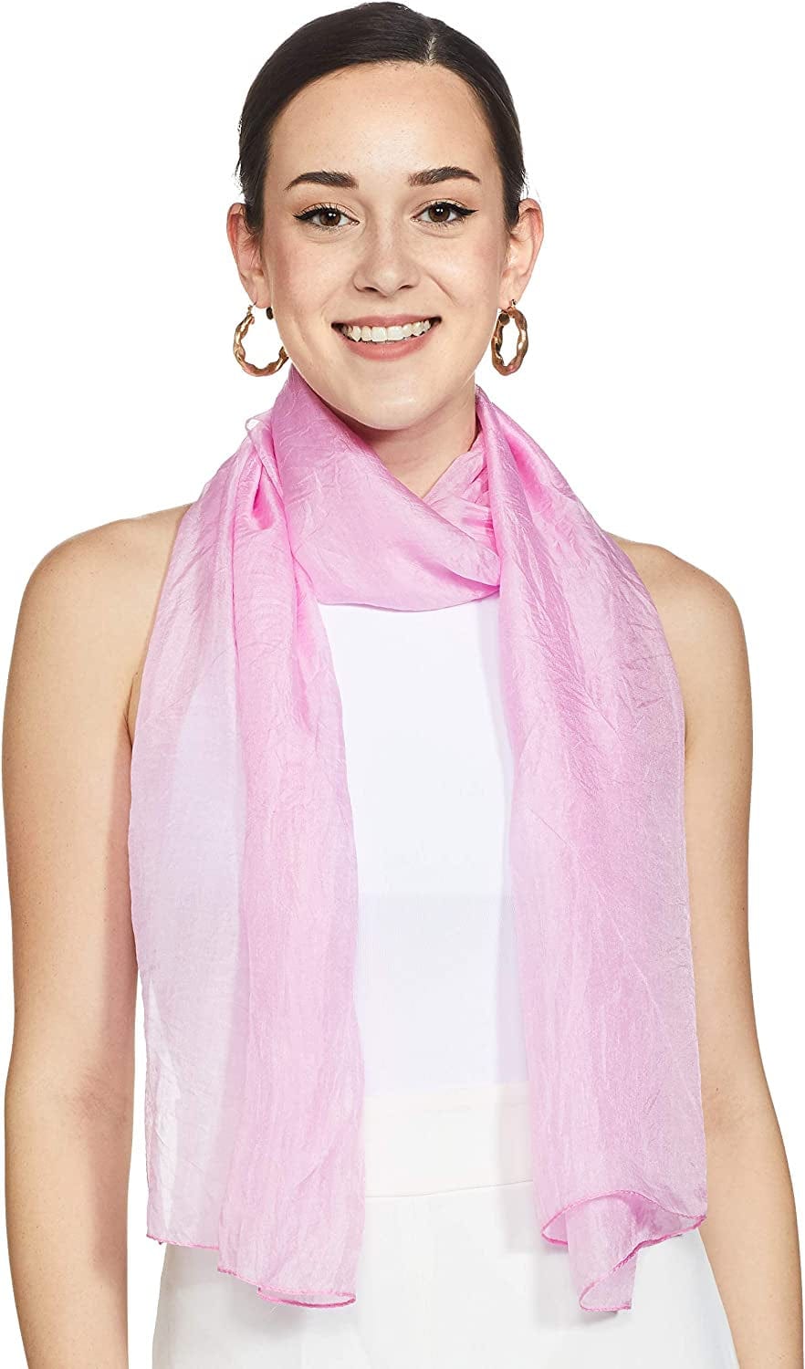 Stylore 100% Silk Scarf Long Lightweight Sunscreen Shawl Wrap Scarves Apparel & Accessories > Clothing Accessories > Scarves & Shawls Stylore Babypink  