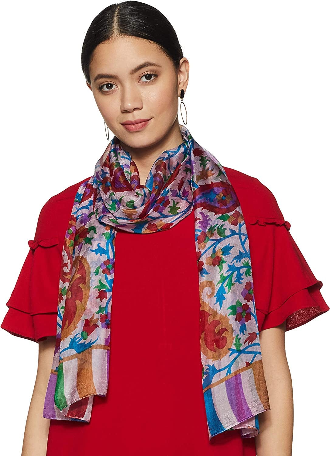 Stylore 100% Silk Scarf Long Lightweight Sunscreen Shawl Wrap Scarves Apparel & Accessories > Clothing Accessories > Scarves & Shawls Stylore Pa Blush  