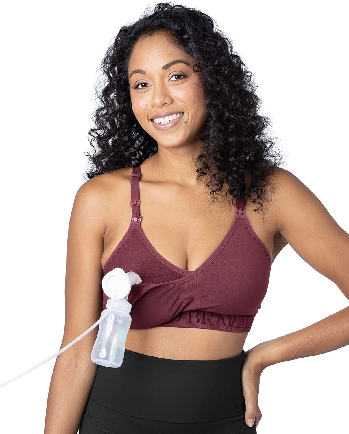 Sublime Hands Free Sports Pumping Bra | Patented All-In-One Pumping & Nursing Sports Bra Fig / Regular / X-Large