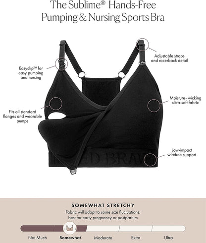 Sublime Hands Free Sports Pumping Bra | Patented All-In-One Pumping & Nursing Sports Bra