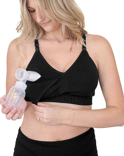 Sublime Hands Free Sports Pumping Bra | Patented All-In-One Pumping & Nursing Sports Bra Black / Regular / X-Large