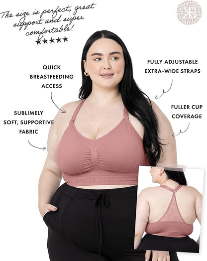 Sublime Lace Back Seamless Nursing Bra | Wireless Racerback Maternity Bra