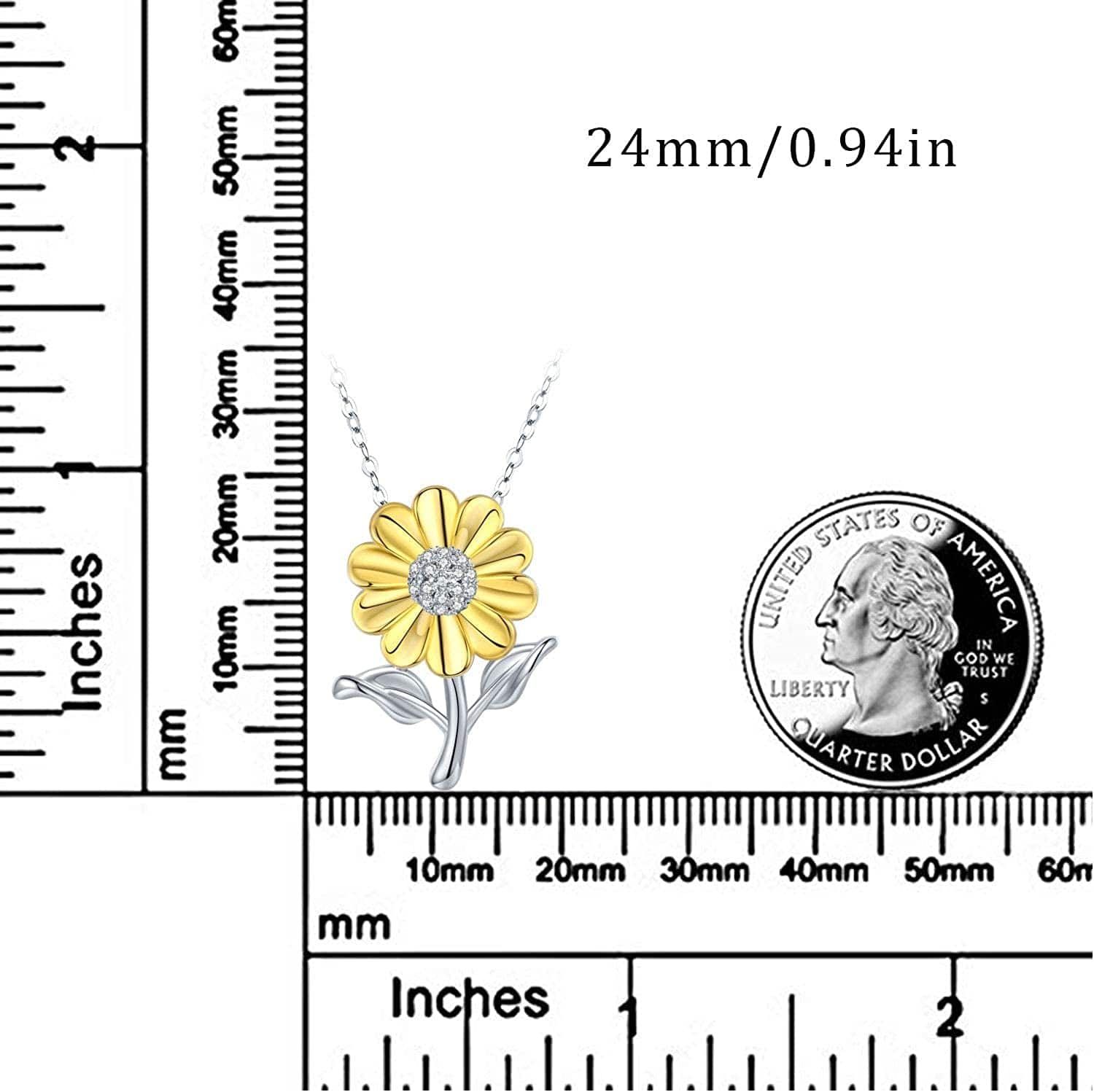 Sunflower Necklace 925 Sterling Silver Sunflower Jewelry Sunflower Gift Summer Jewelry for Women