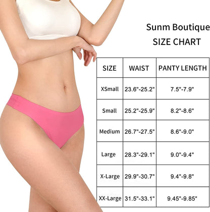 Sunm Boutique 6-10 Pack Womens Seamless Thongs Underwear Low Rise No Show Thong Panties