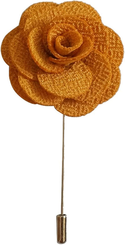 Sunny Home Men'S Lapel Flower Stick Brooch Pin Boutonniere for Suit Tuxedo Corsage Yellow / 3.74in