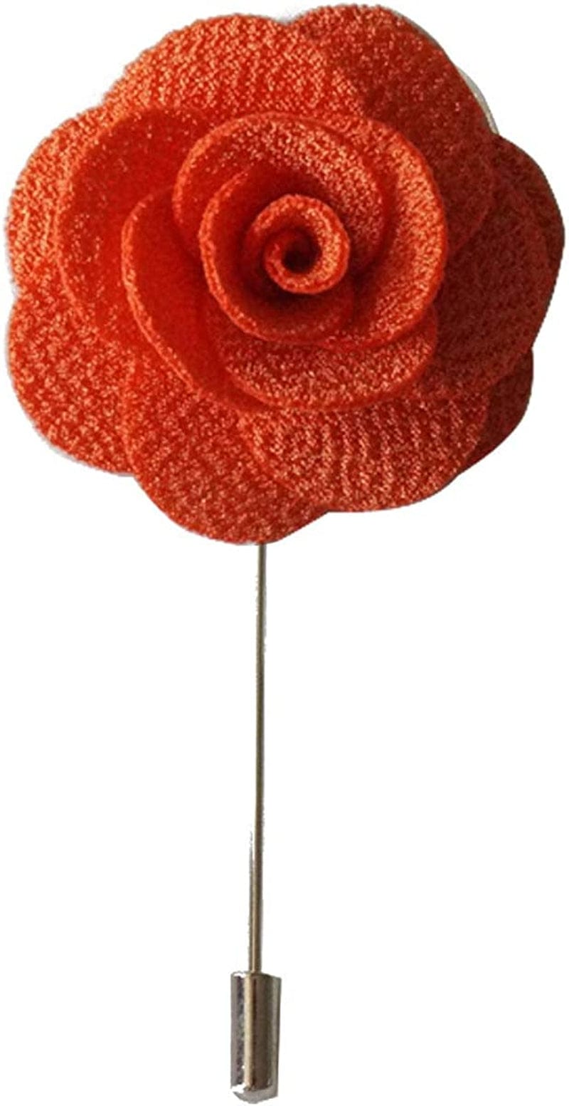 Sunny Home Men'S Lapel Flower Stick Brooch Pin Boutonniere for Suit Tuxedo Corsage Orange / 3.74in