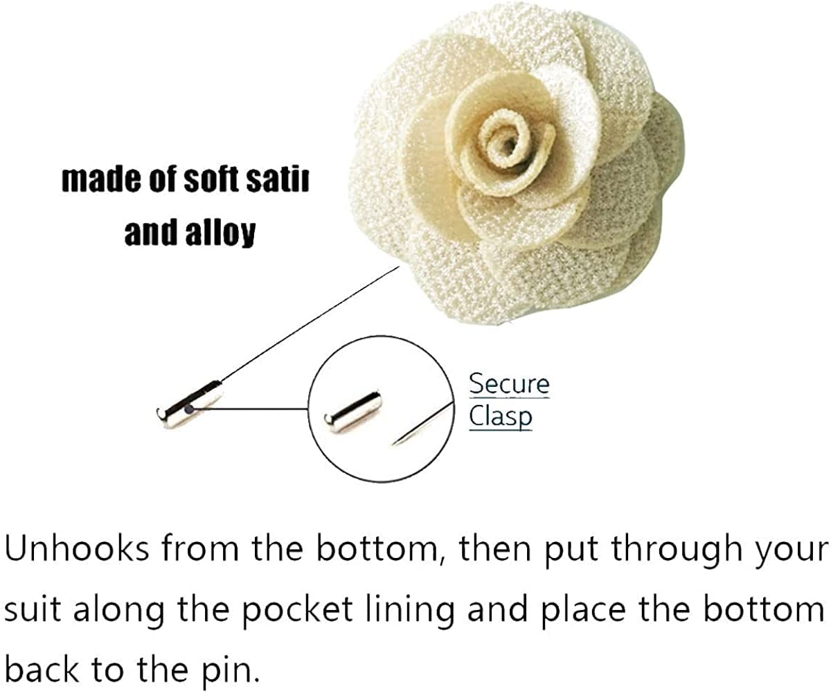 Sunny Home Men'S Lapel Flower Stick Brooch Pin Boutonniere for Suit Tuxedo Corsage