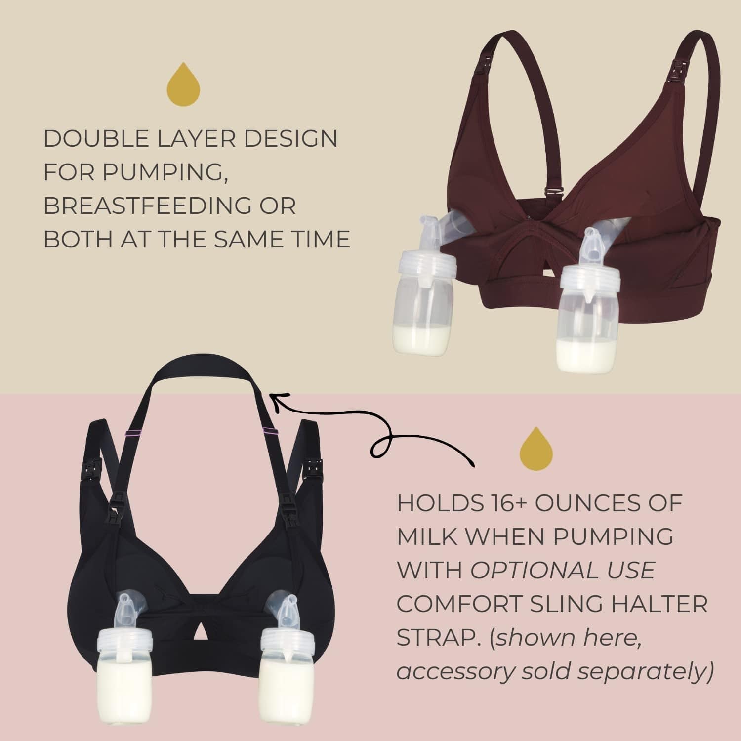 Supermom Pumping and Nursing Bra in One - Adjustable Pumping Bra Hands Free - Maternity Breast Pump Bra