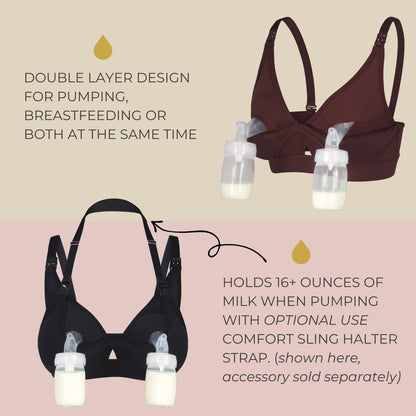 Supermom Pumping and Nursing Bra in One - Adjustable Pumping Bra Hands Free - Maternity Breast Pump Bra