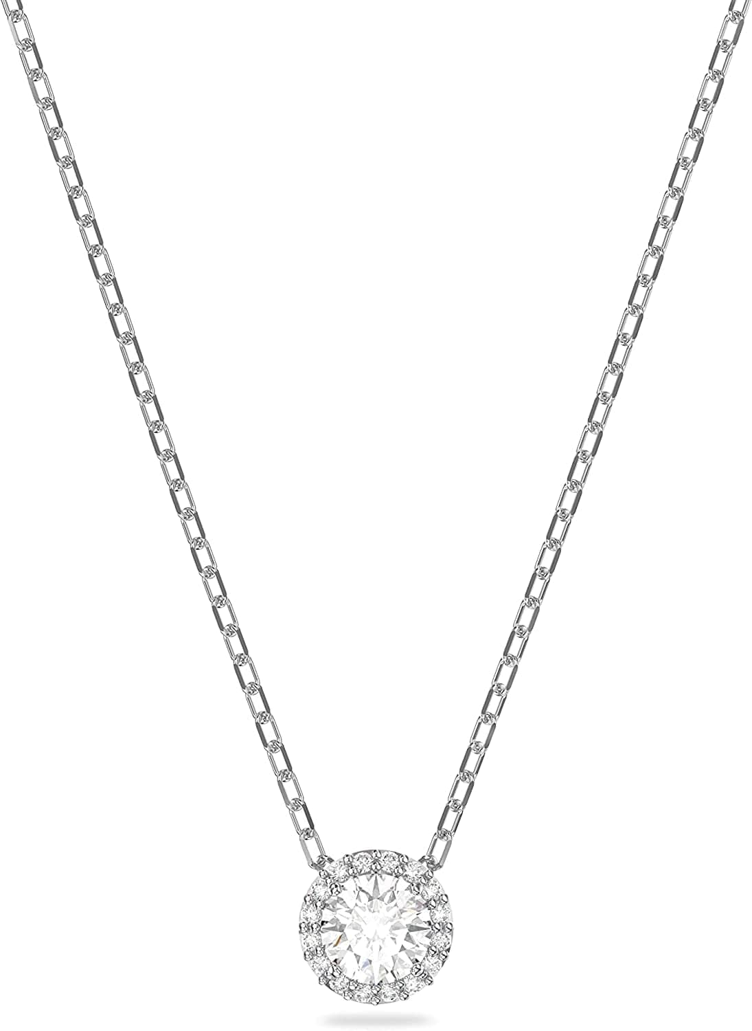 Swarovski Angelic Bracelet and Necklace Jewelry Collection, Rhodium Tone Finish, Clear Crystals Pendant Necklace