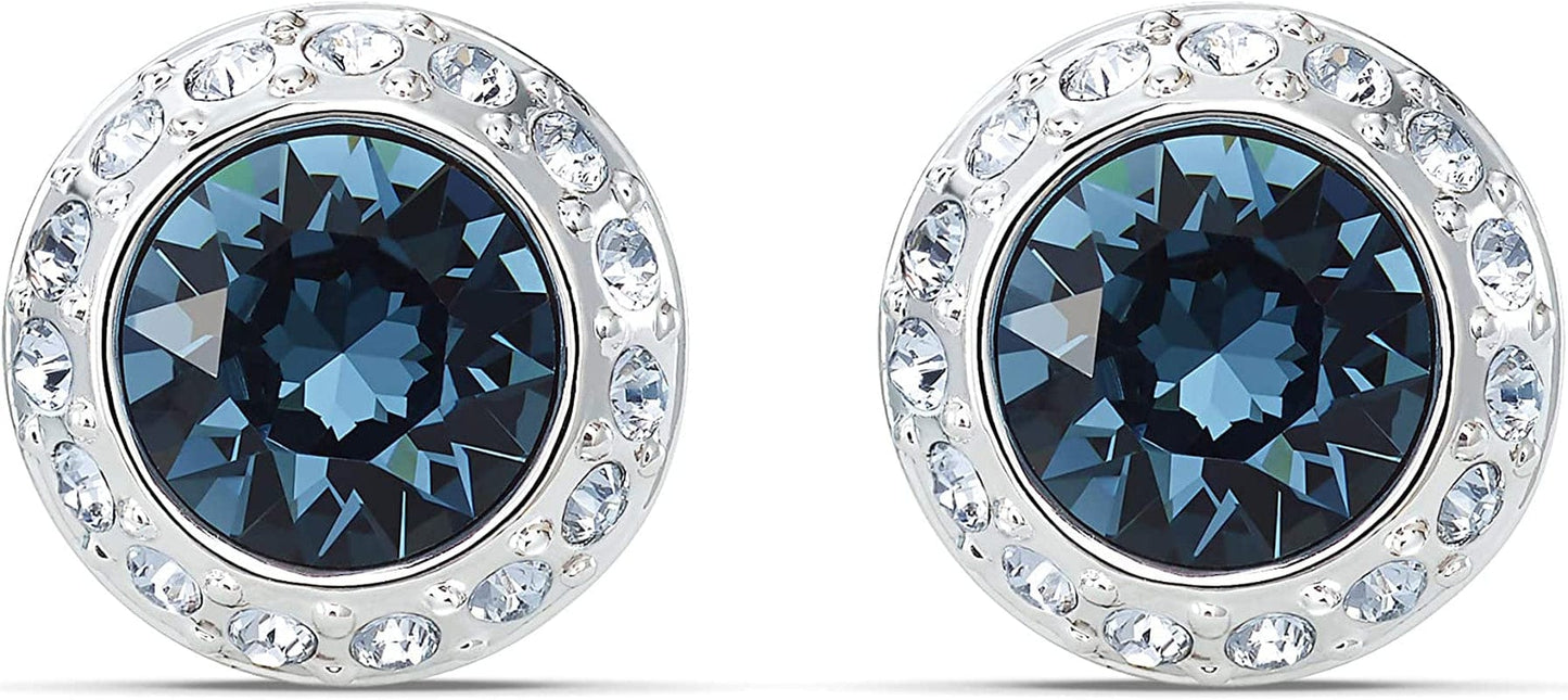 Swarovski Angelic Crystal Jewelry Collection, Rhodium Tone Finish, Blue Crystal, Pink Crystal, Clear Crystal Stud Pierced Earrings