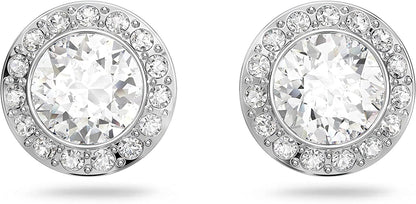 Swarovski Angelic Crystal Jewelry Collection, Rhodium Tone Finish, Blue Crystal, Pink Crystal, Clear Crystal Stud Earrings