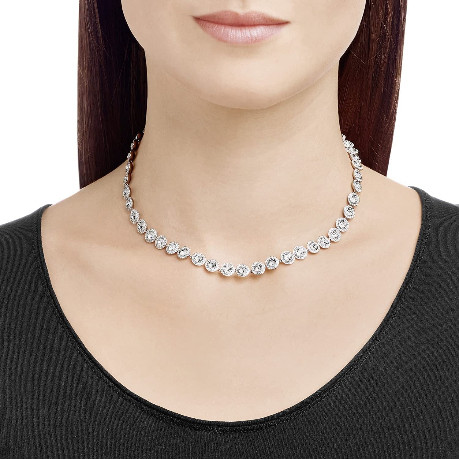 Swarovski Angelic Crystal Jewelry Collection, Rhodium Tone Finish, Blue Crystal, Pink Crystal, Clear Crystal