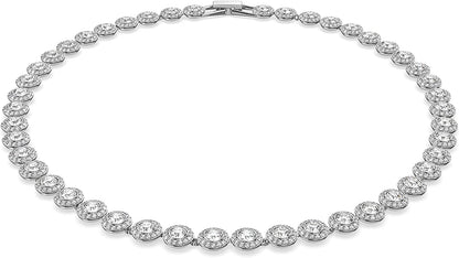 Swarovski Angelic Crystal Jewelry Collection, Rhodium Tone Finish, Blue Crystal, Pink Crystal, Clear Crystal Necklace