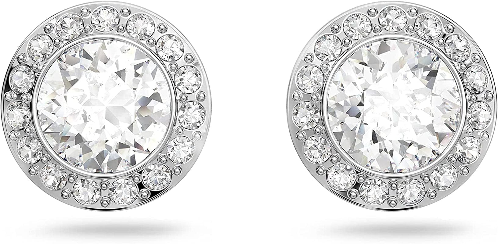 Swarovski Angelic Crystal Jewelry Collection, Rhodium Tone Finish, Blue Crystal, Pink Crystal, Clear Crystal Stud Earrings