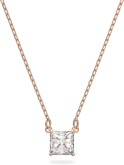 Swarovski Attract Crystal Necklace and Earrings Jewelry Collection Pendant Necklace - Rose Gold Tone