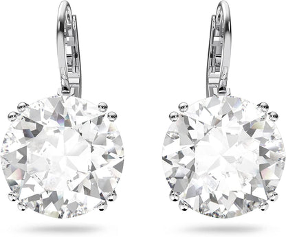 Swarovski Millenia Crystal Jewelry Earring Collection, Blue Crystals, Pink Crystals, Yellow Crystals, Clear Crystals, Rhodium Finish Crystal Earrings - Clear Crystals