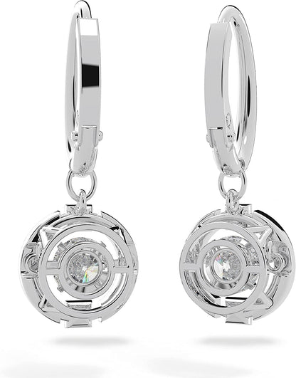 Swarovski Sparkling Dance round Jewelry Collection, Rhodium Finish, Blue Crystals, Clear Crystals