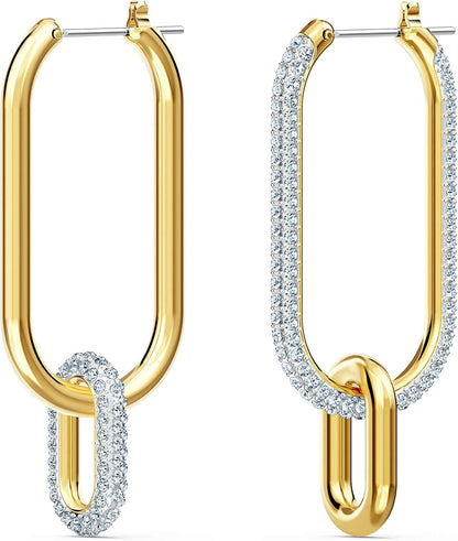Swarovski Stone Crystal Earrings and Necklace Jewelry Collection Hoop Pierced Earrings