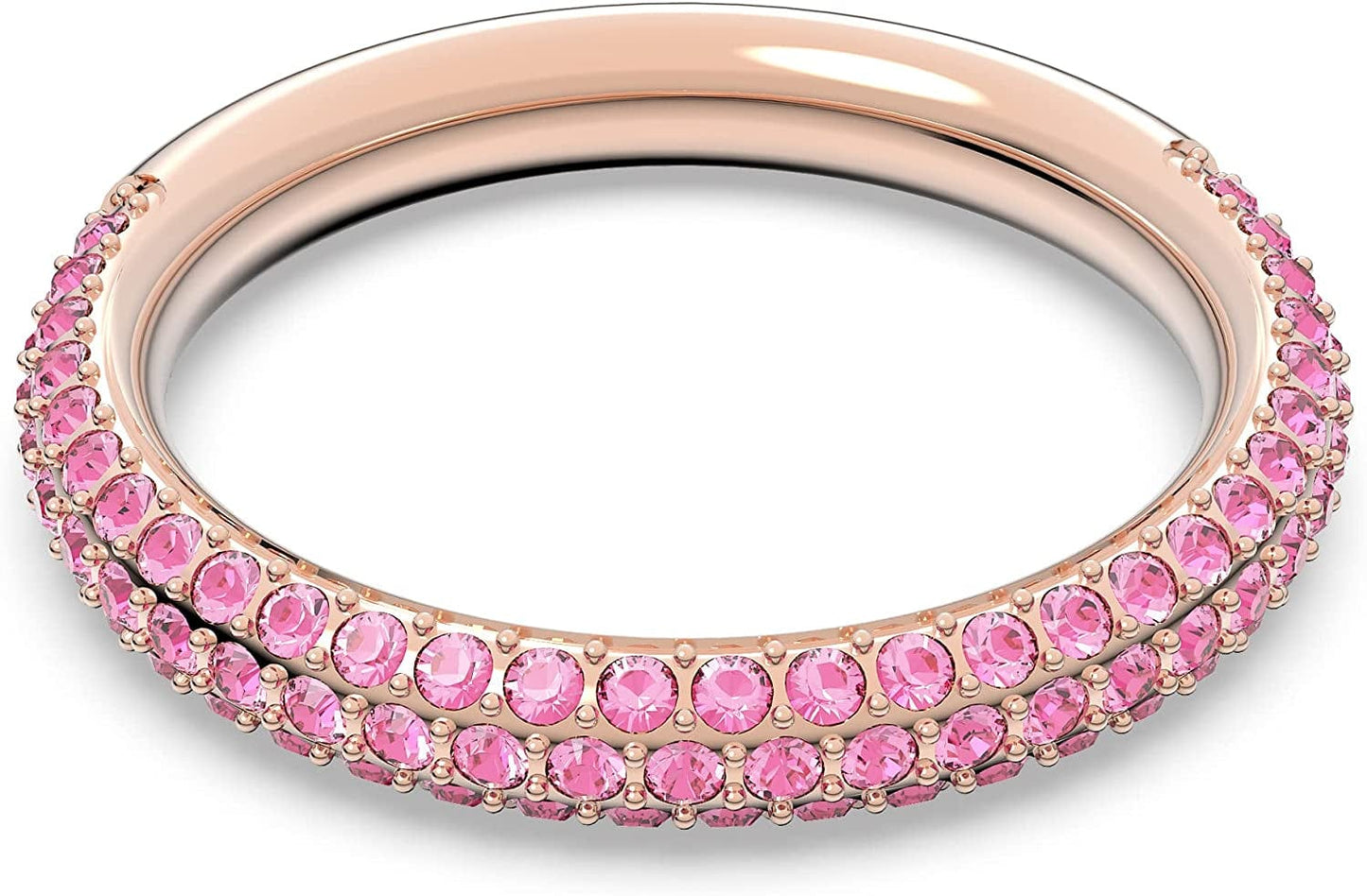 Swarovski Stone Ring Jewelry Collection, Pink Crystals, Rose Gold Tone Finish US 7/EU 55