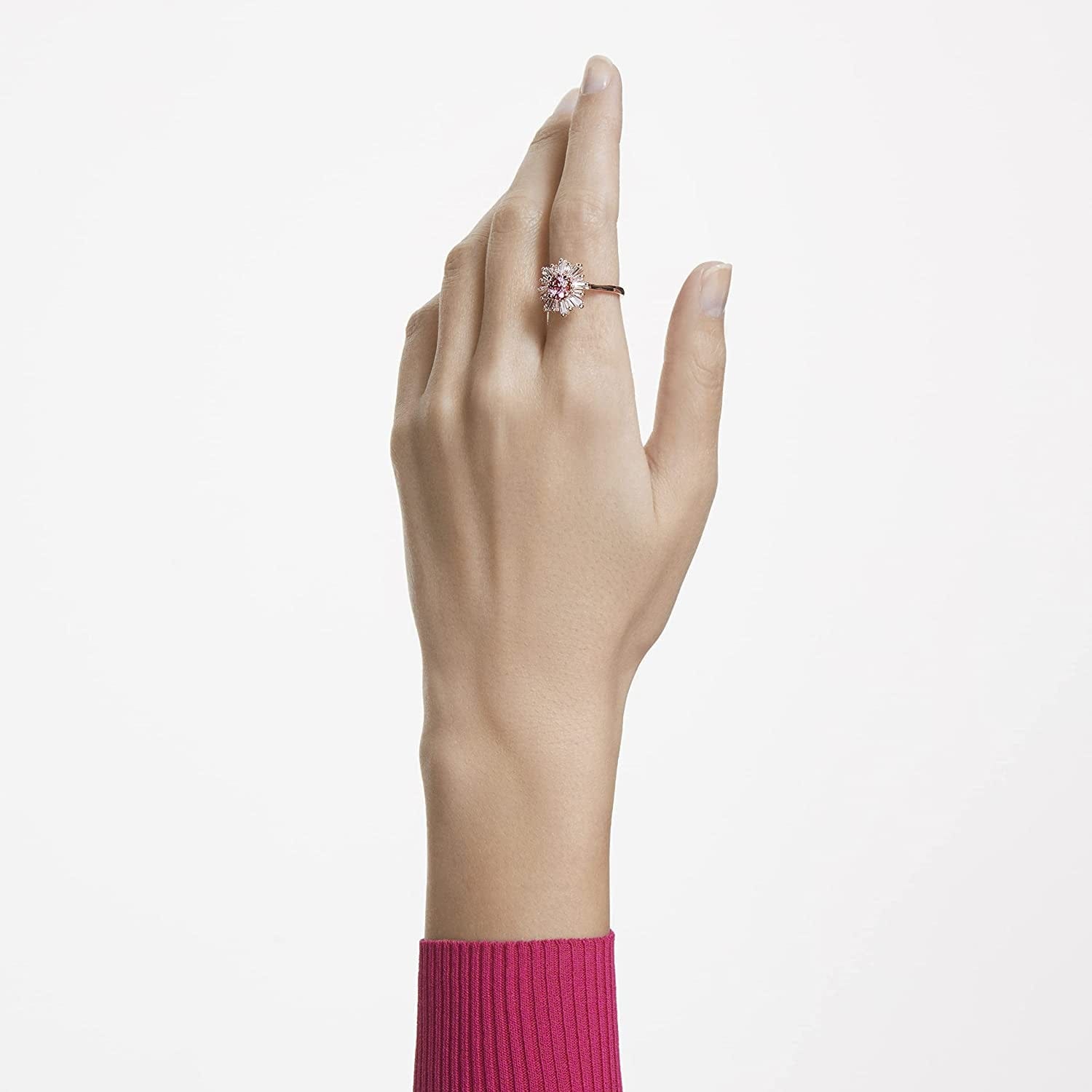 Swarovski Sunshine Ring Collection, Pink Crystals, Rose Gold Tone Finish