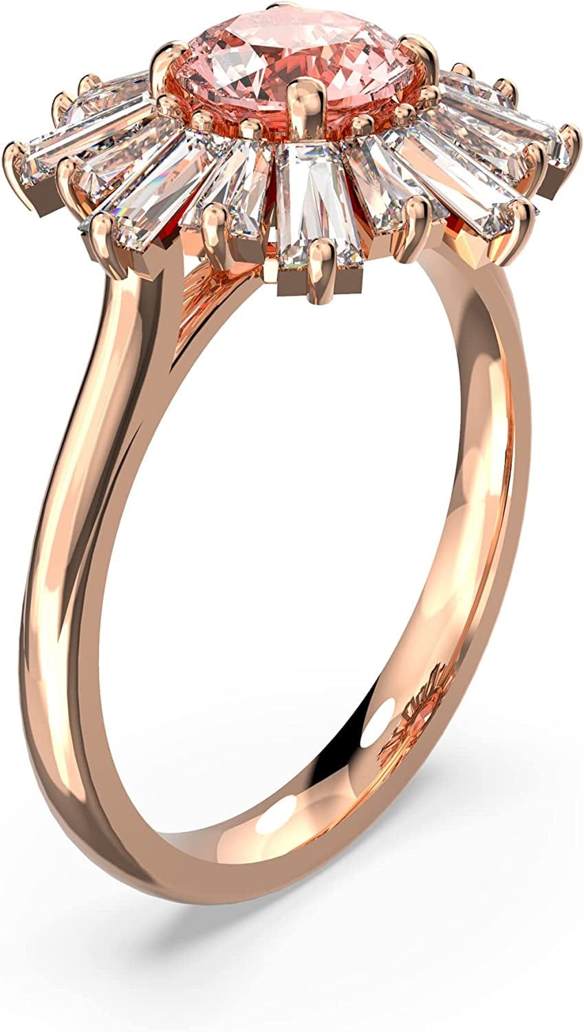 Swarovski Sunshine Ring Collection, Pink Crystals, Rose Gold Tone Finish