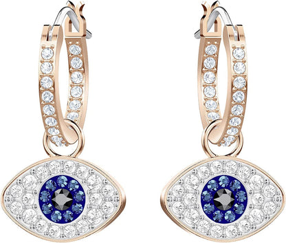 Swarovski Symbolic Evil Eye Crystal Jewelry Collection Hoop Earrings