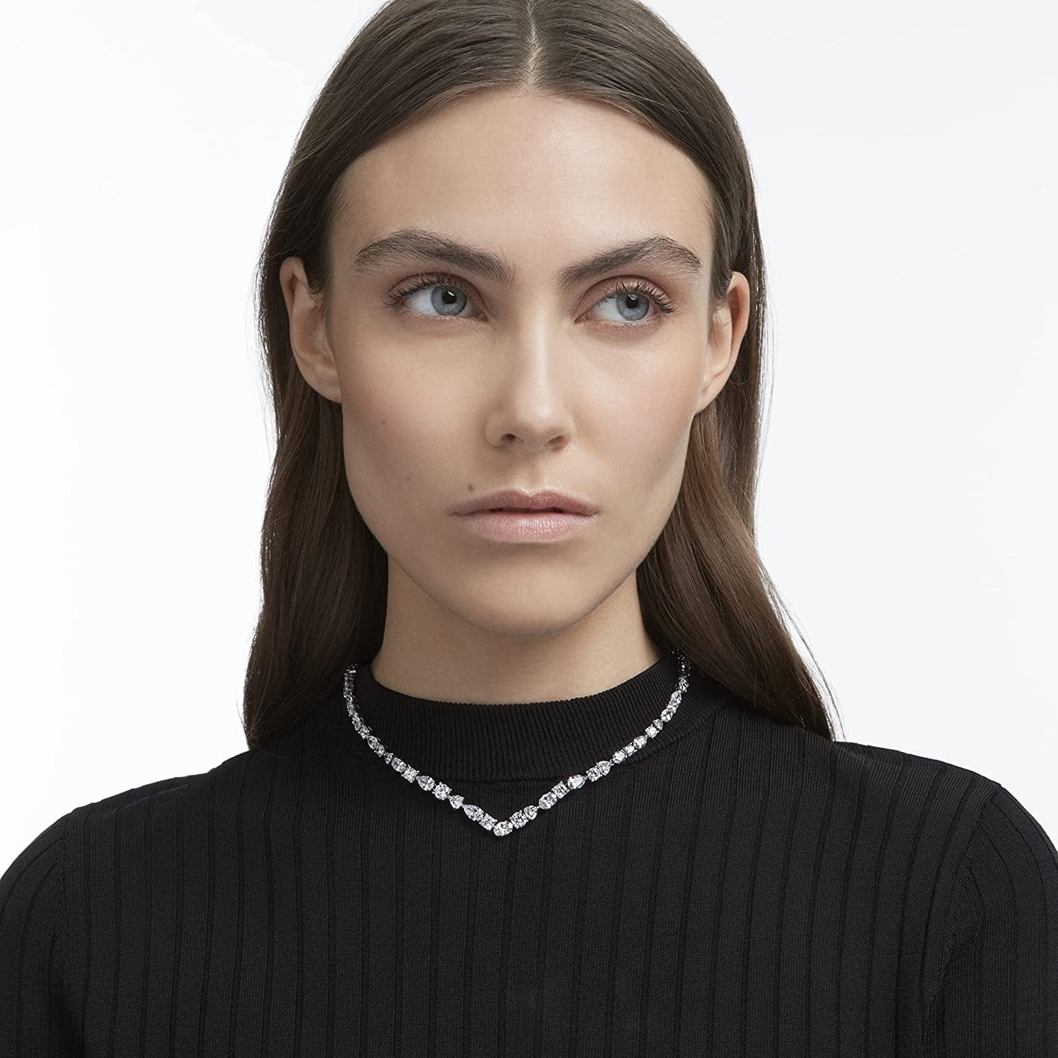 Swarovski Tennis Deluxe Jewelry Collection, Rhodium & Rose Gold Tone Finish, Clear Crystals