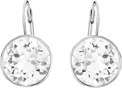 Swarovski Women'S Bella Heart Earrings Collection, Pink Crystals, Clear Crystals White