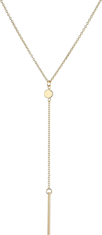 TAMHOO 20 PCS Multiple DIY Layered Choker Necklace for Women with Sexy Coin Moon Star Multilayer Choker Chain Y Necklaces Set Adjustable Gold Silver Bar Pendant Y Necklace for Teens Girls Women